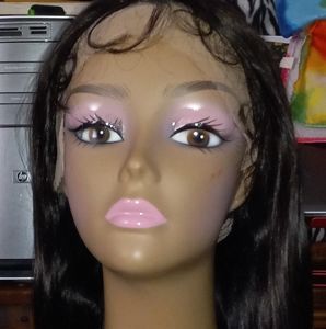 Dark Brown lace front human hair wig.